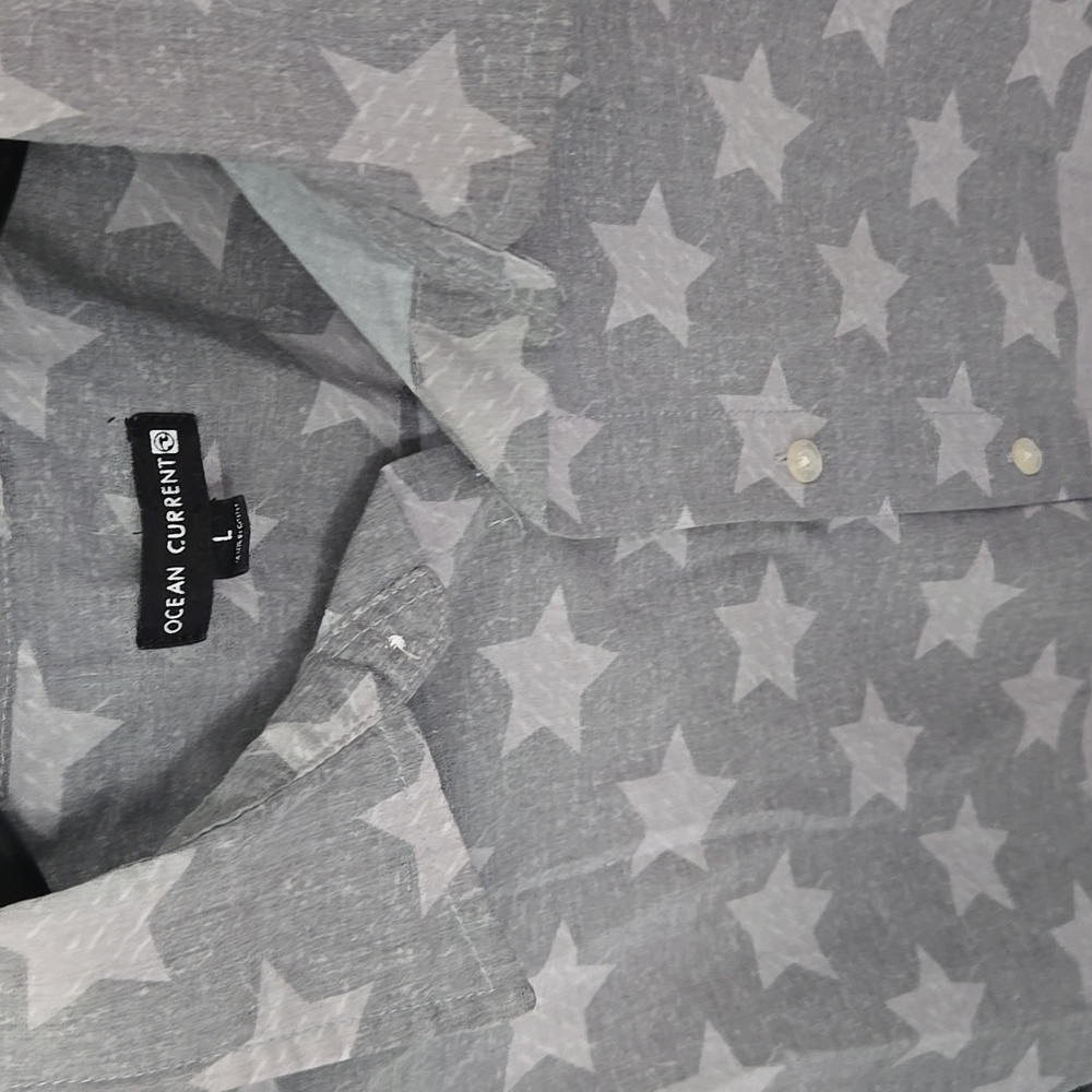 Ocean Current Gray Patriotic Pattern Shirt - Picture 5 of 9